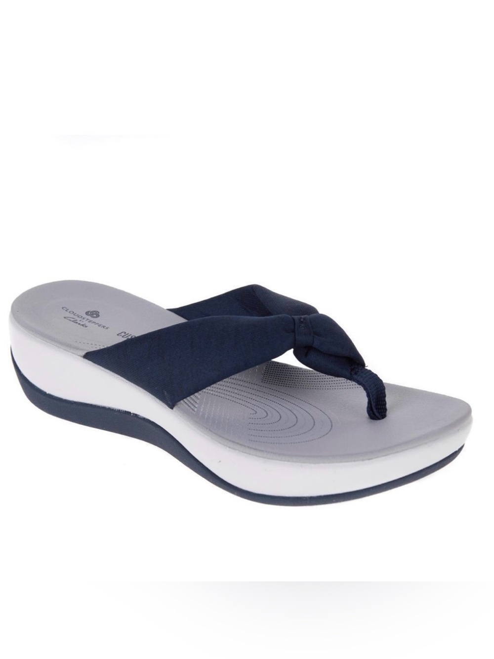 Clarks Navy Fabric Knot Thong Sandal